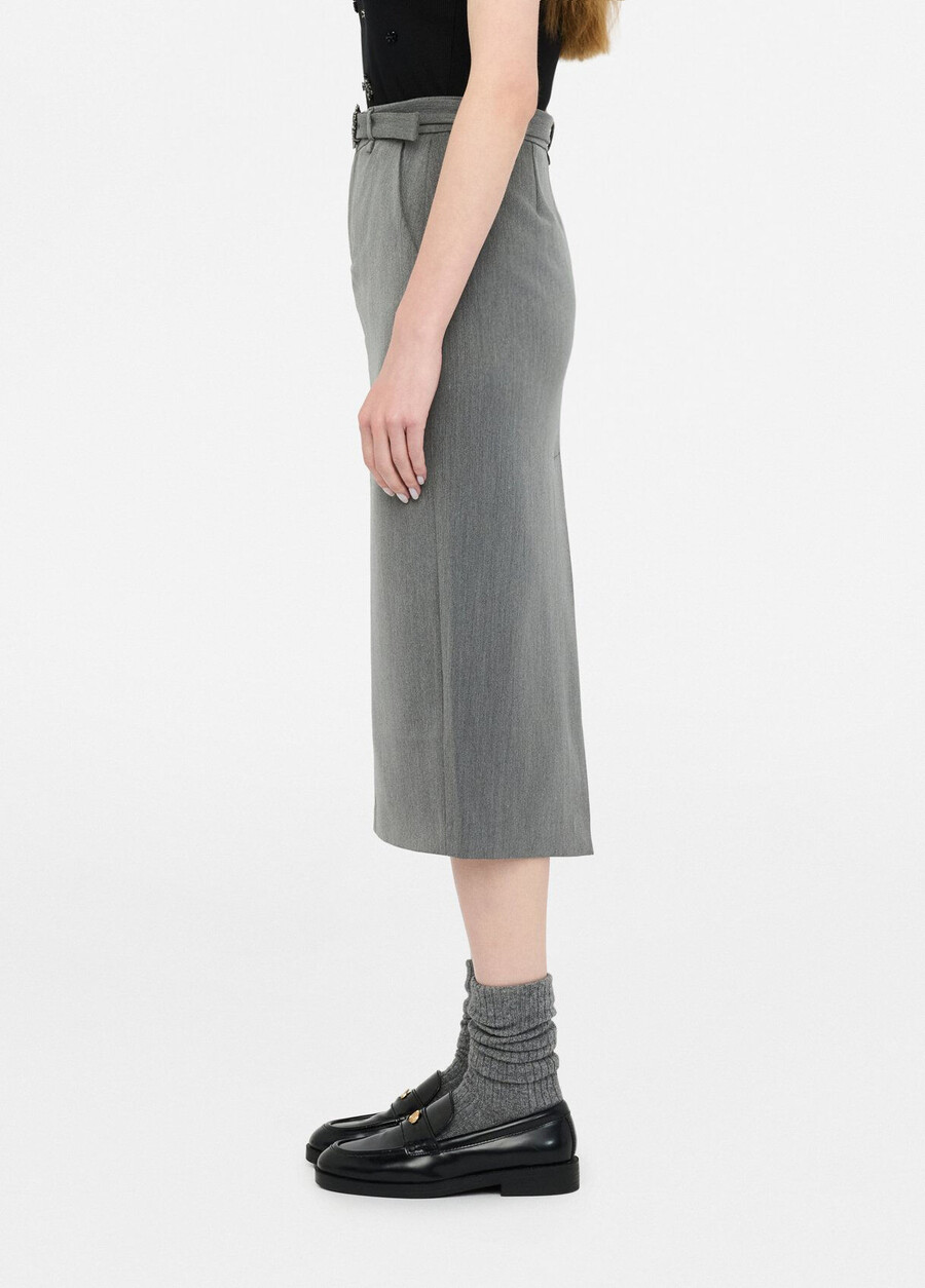 jupe midi avec ceinture ornée de bijoux