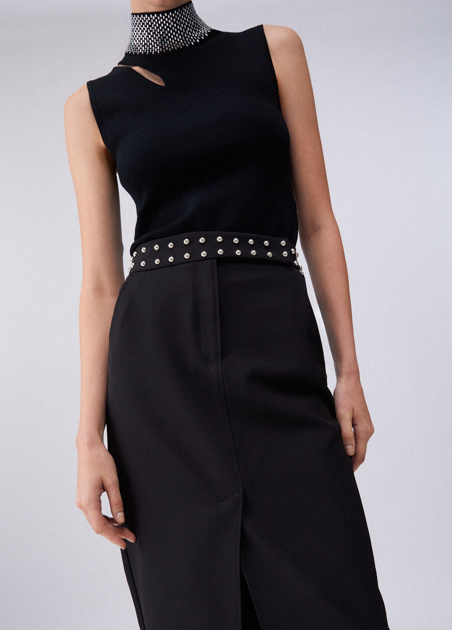 jupe midi à clous