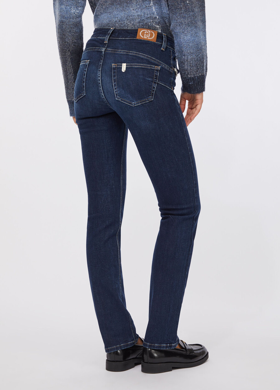 jeans slim ornés de pierres précieuses
