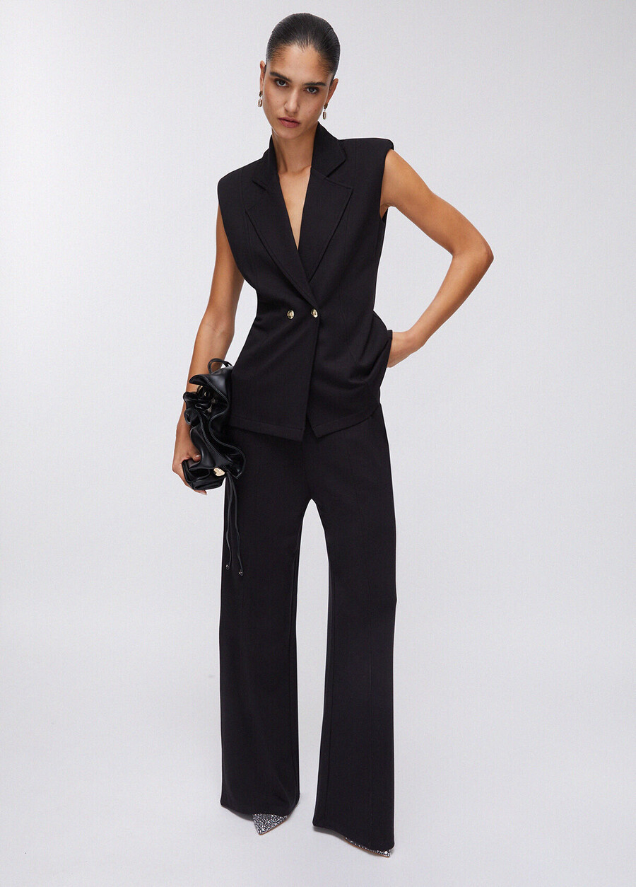 pantalon avec détails fendus