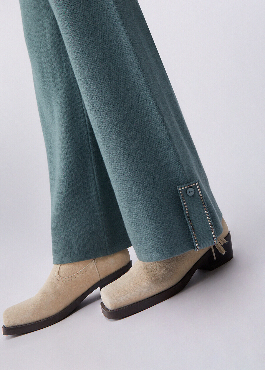 pantalon tricoté avec perles