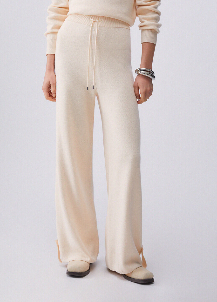 pantalon tricoté avec perles