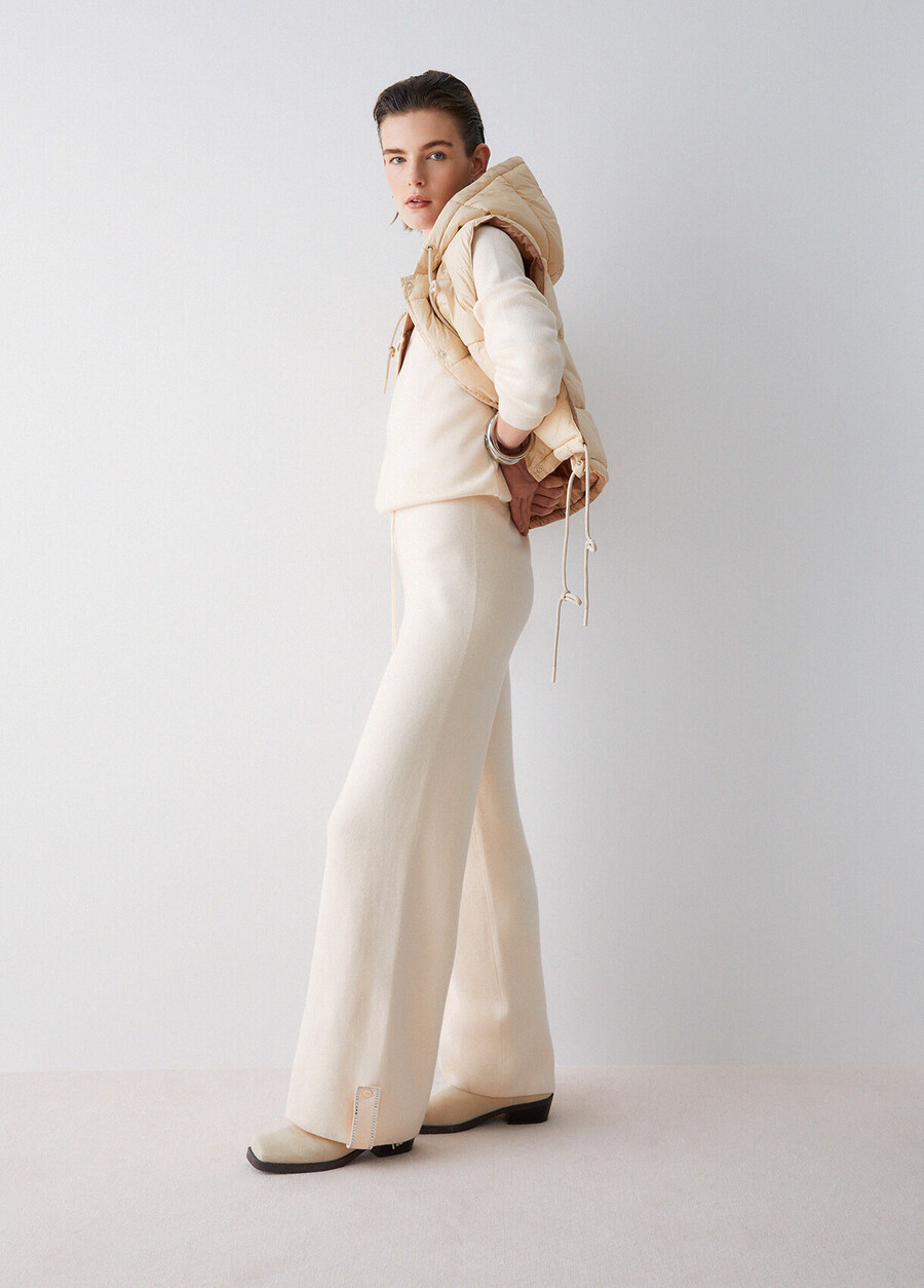 pantalon tricoté avec perles
