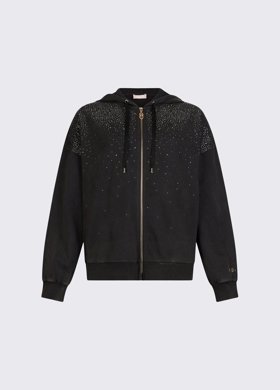 sweat à capuche orné de pierres précieuses