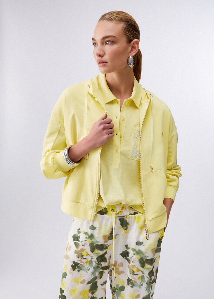sweat-shirt à broderie florale