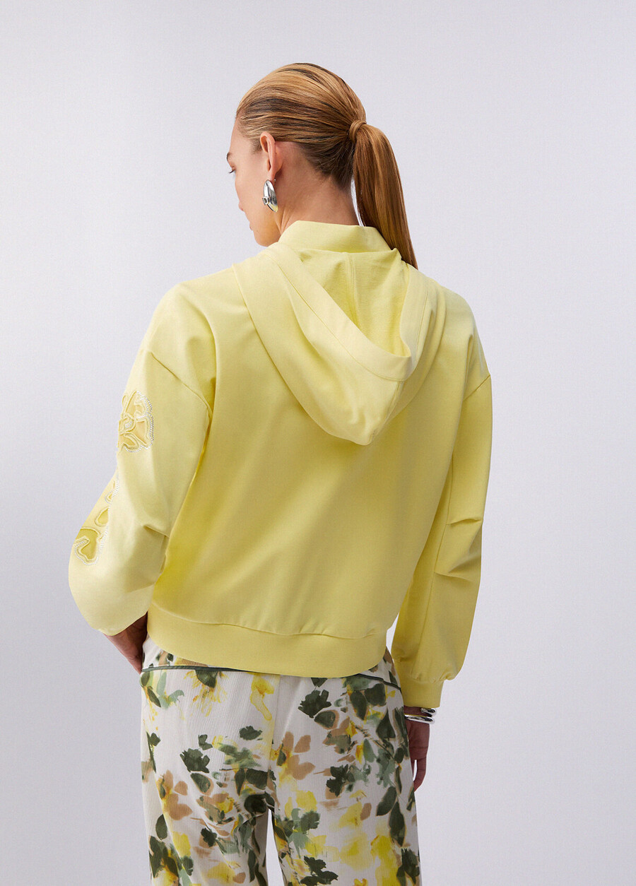 sweat-shirt à broderie florale
