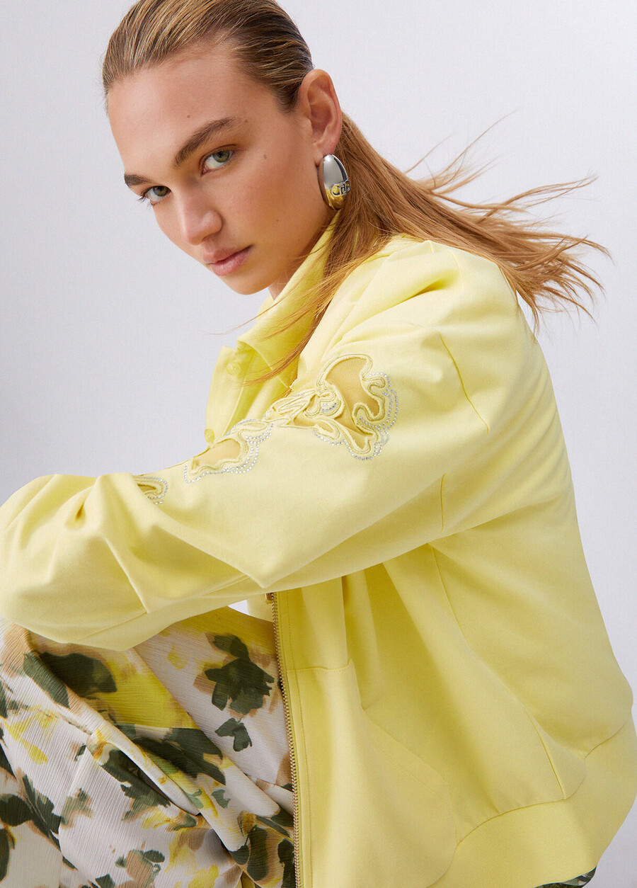 sweat-shirt à broderie florale