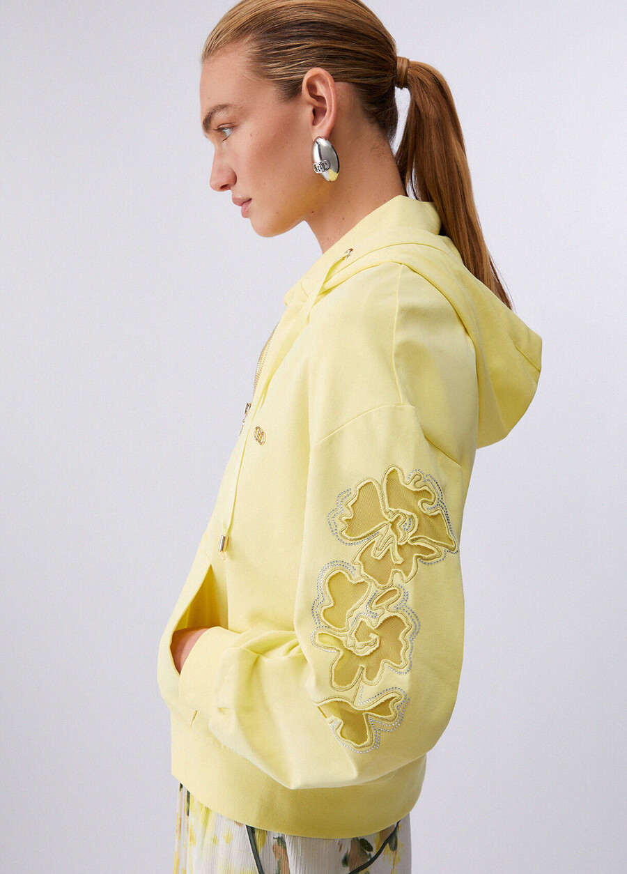 sweat-shirt à broderie florale