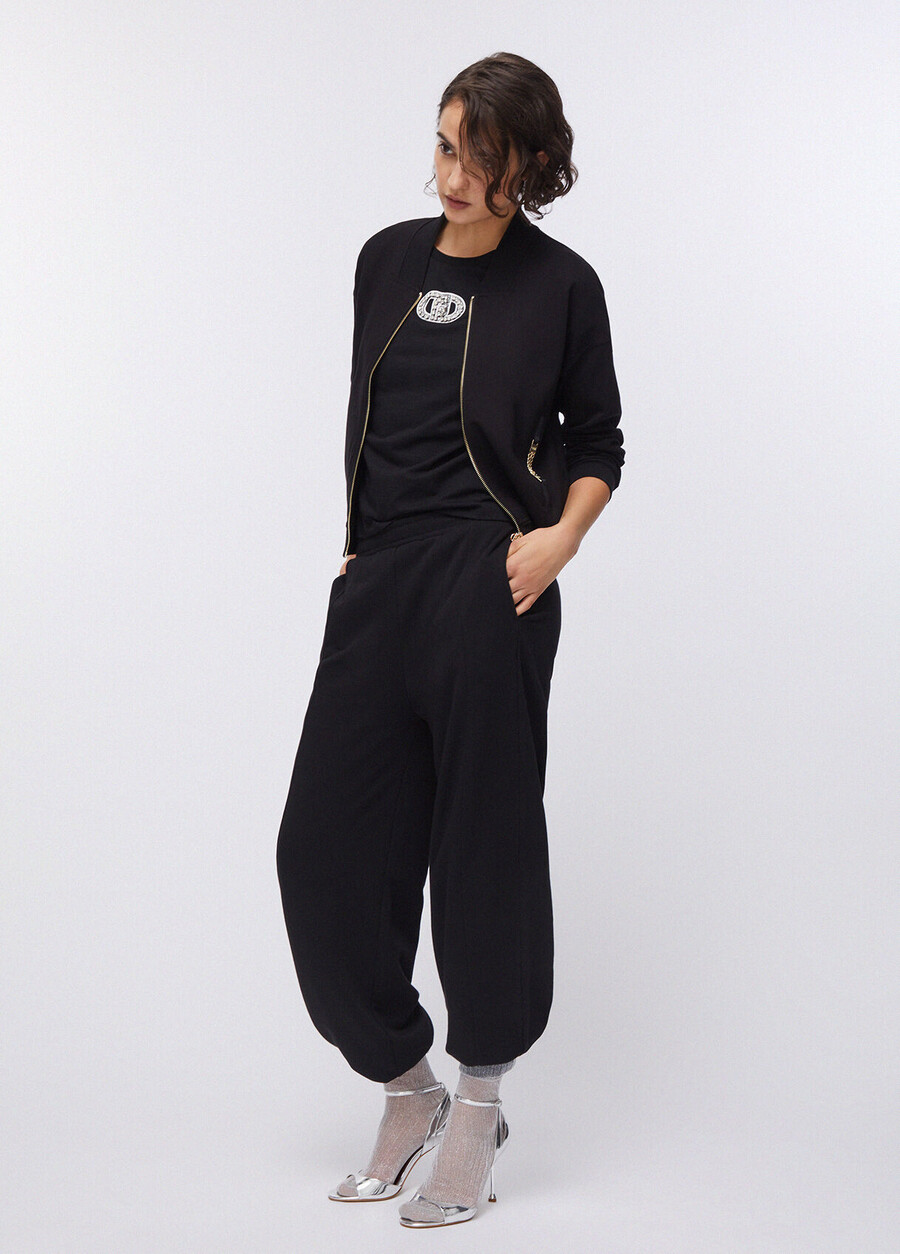 sweat-shirt avec fermeture éclair et détails de chaîne