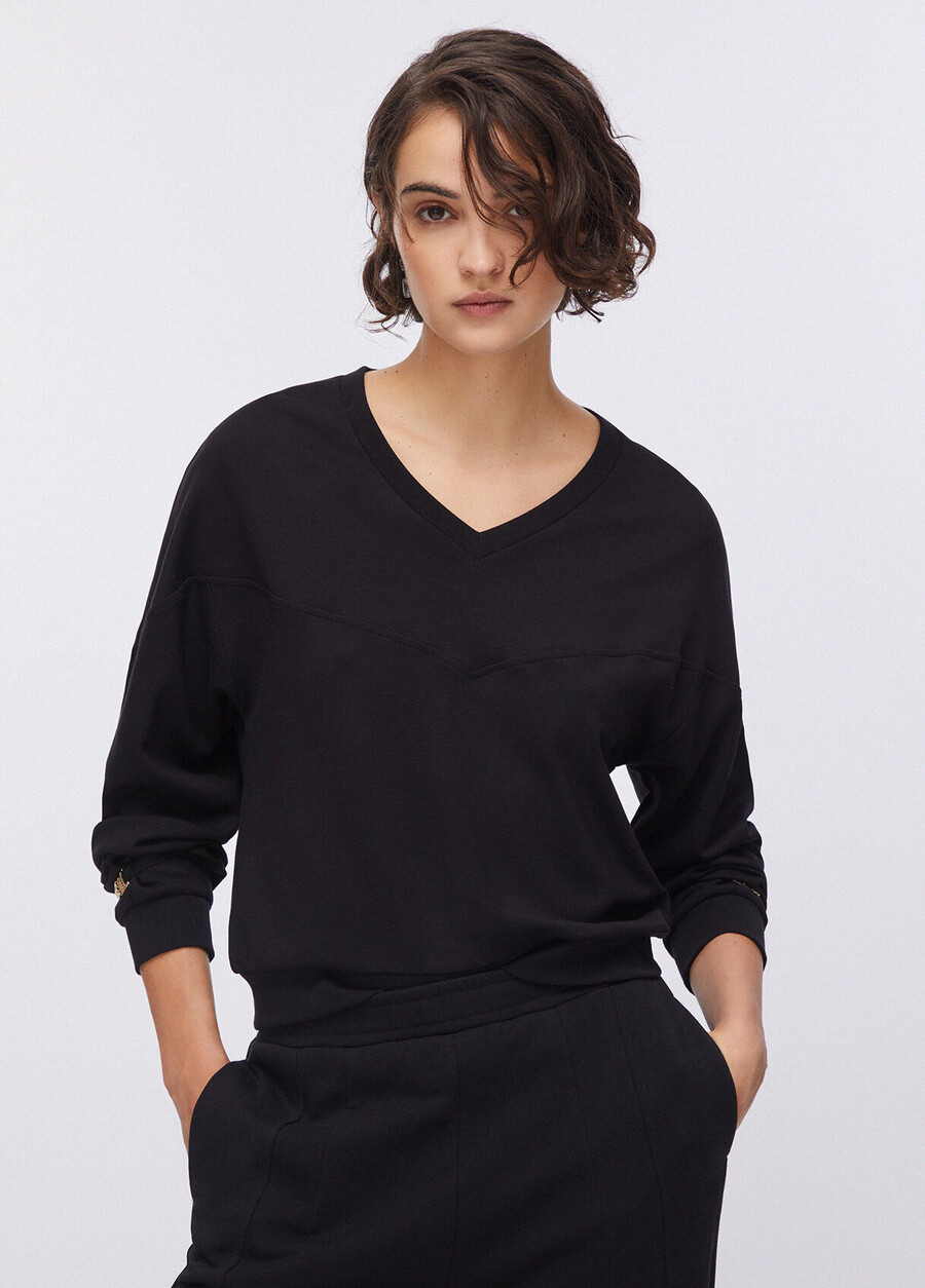 sweat-shirt avec détails de chaîne