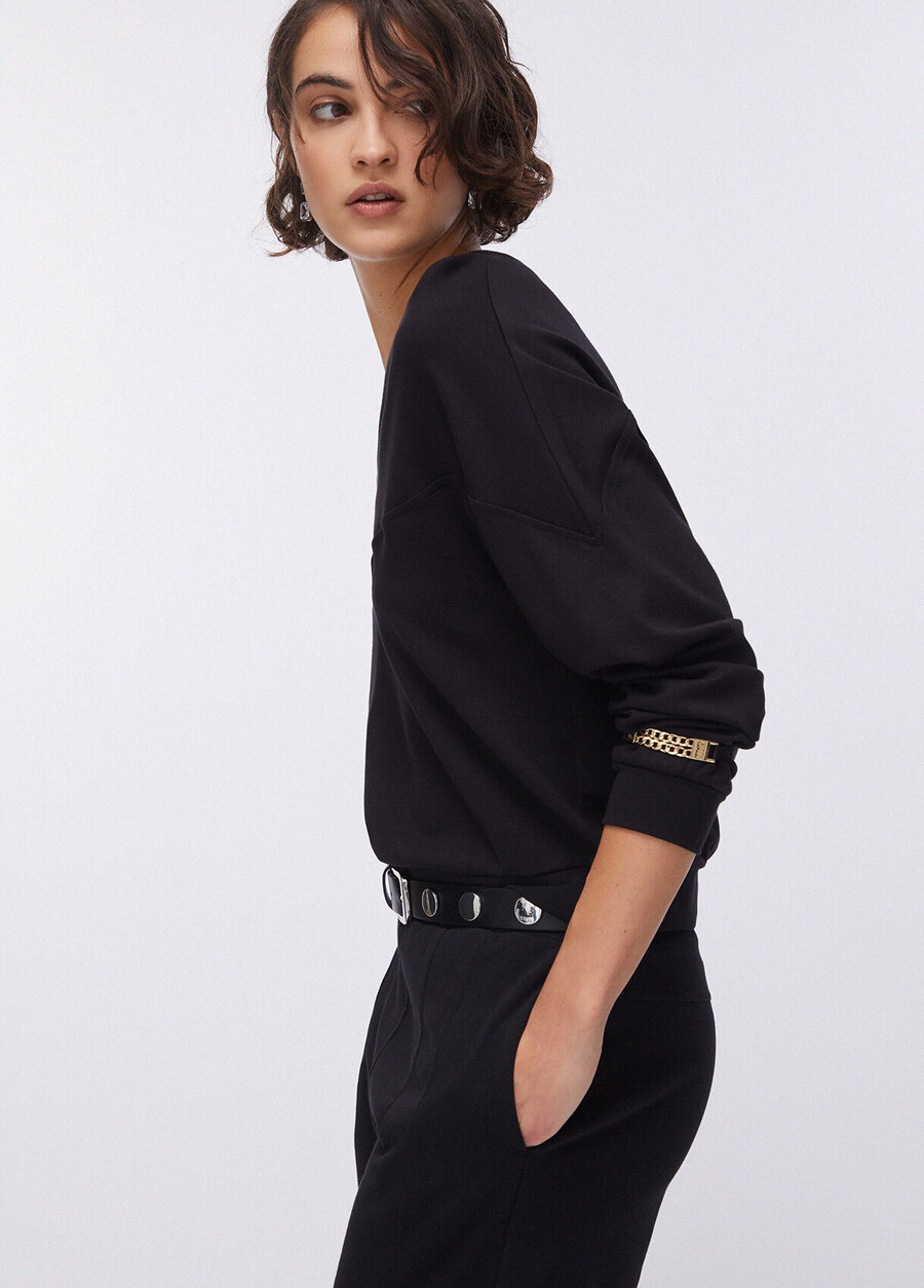 sweat-shirt avec détails de chaîne