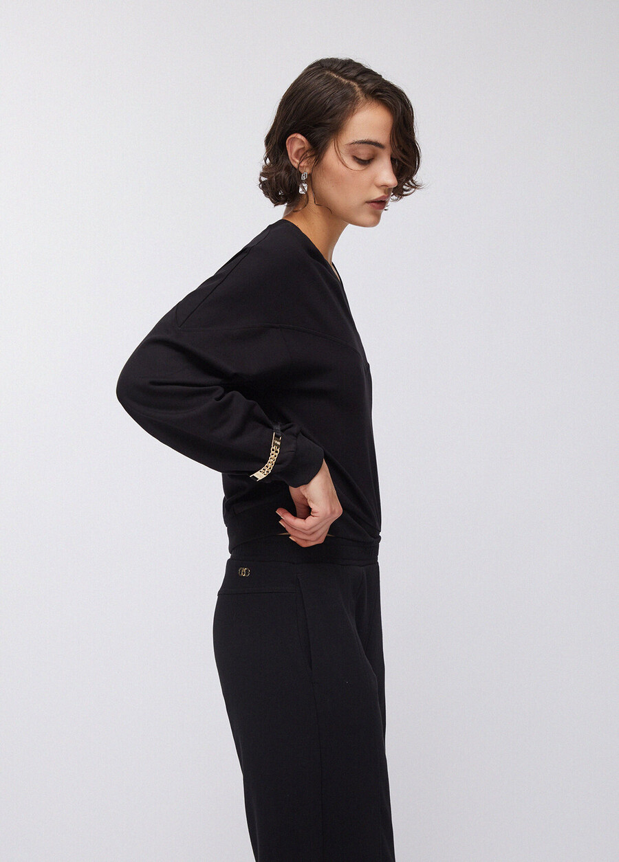 sweat-shirt avec détails de chaîne