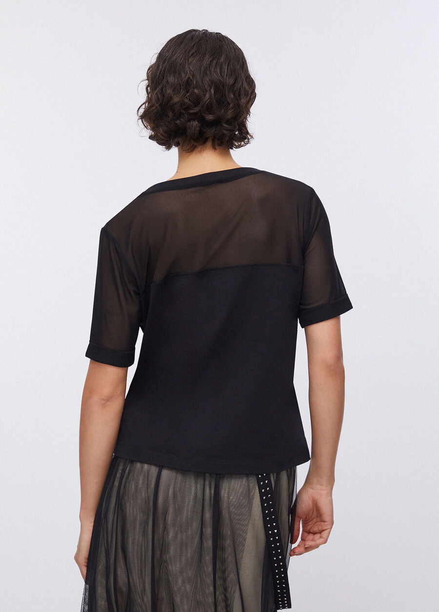 t-shirt en jersey et maille