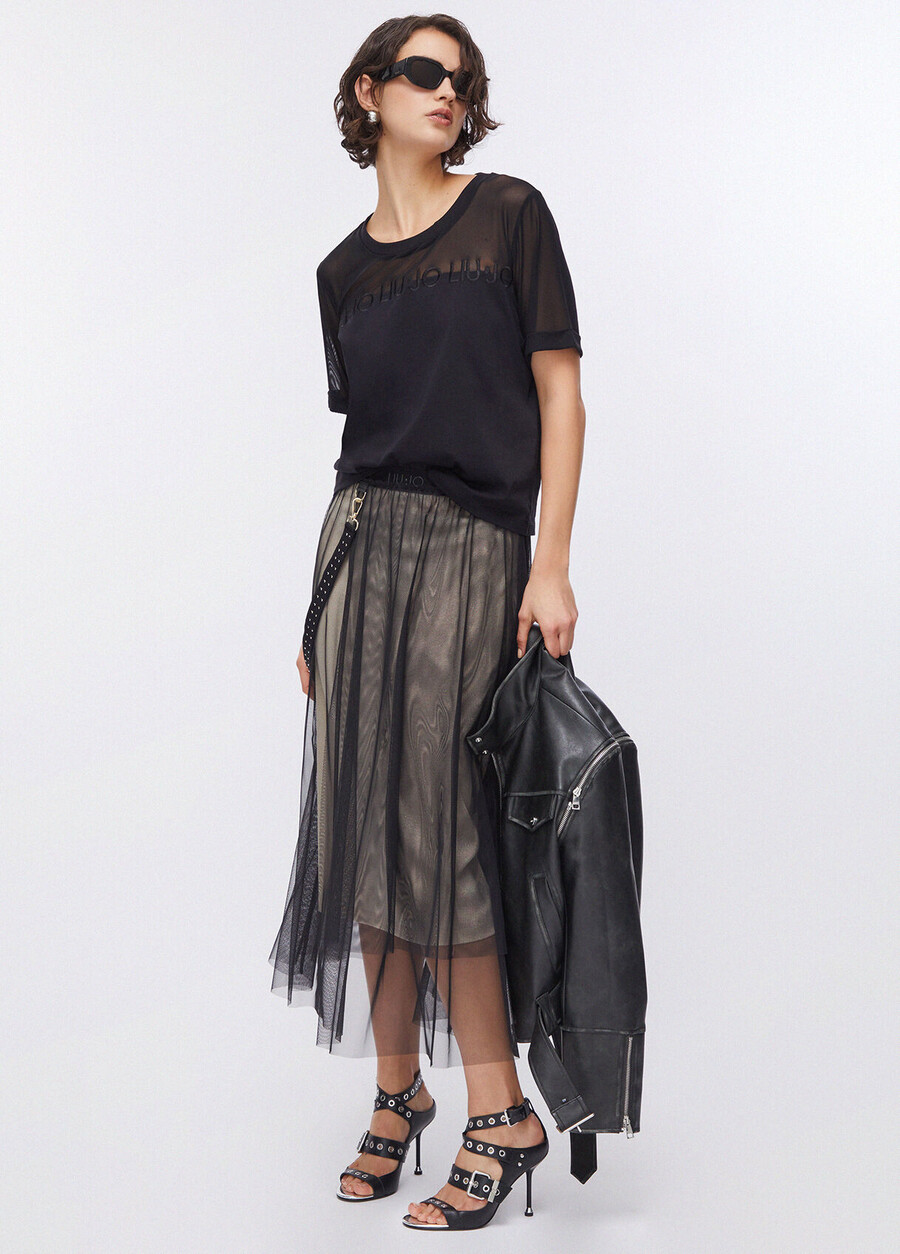 t-shirt en jersey et maille