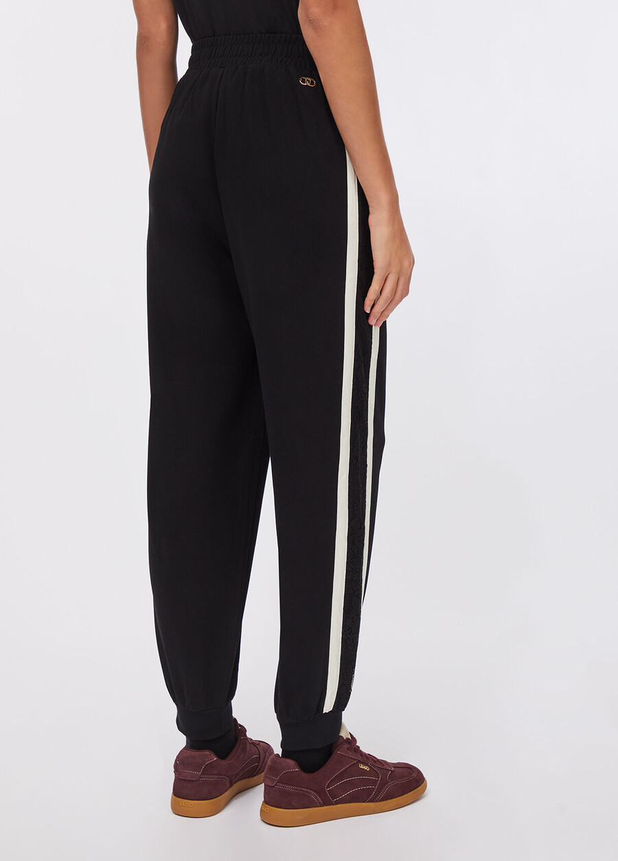 pantalon de jogging en peluche avec dentelle