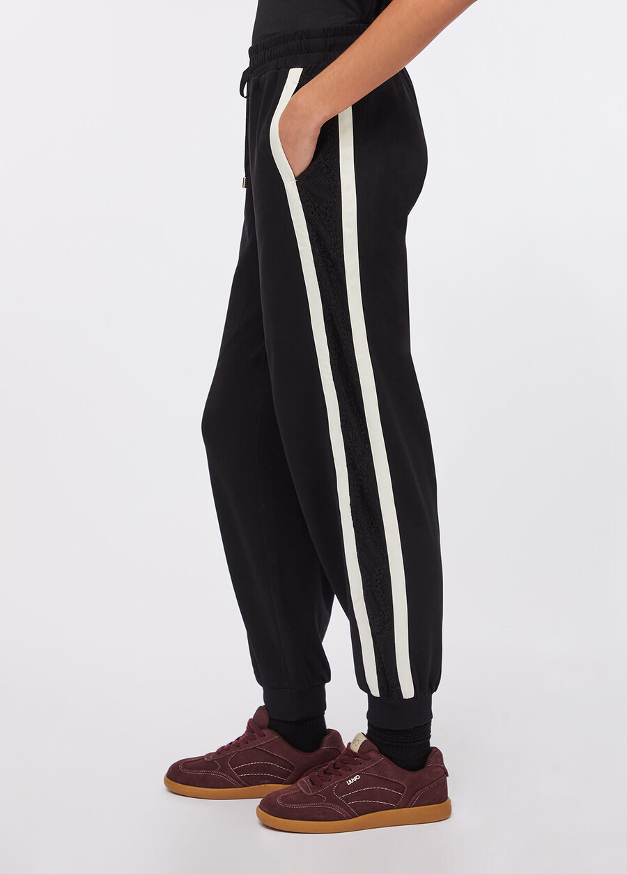 pantalon de jogging en peluche avec dentelle