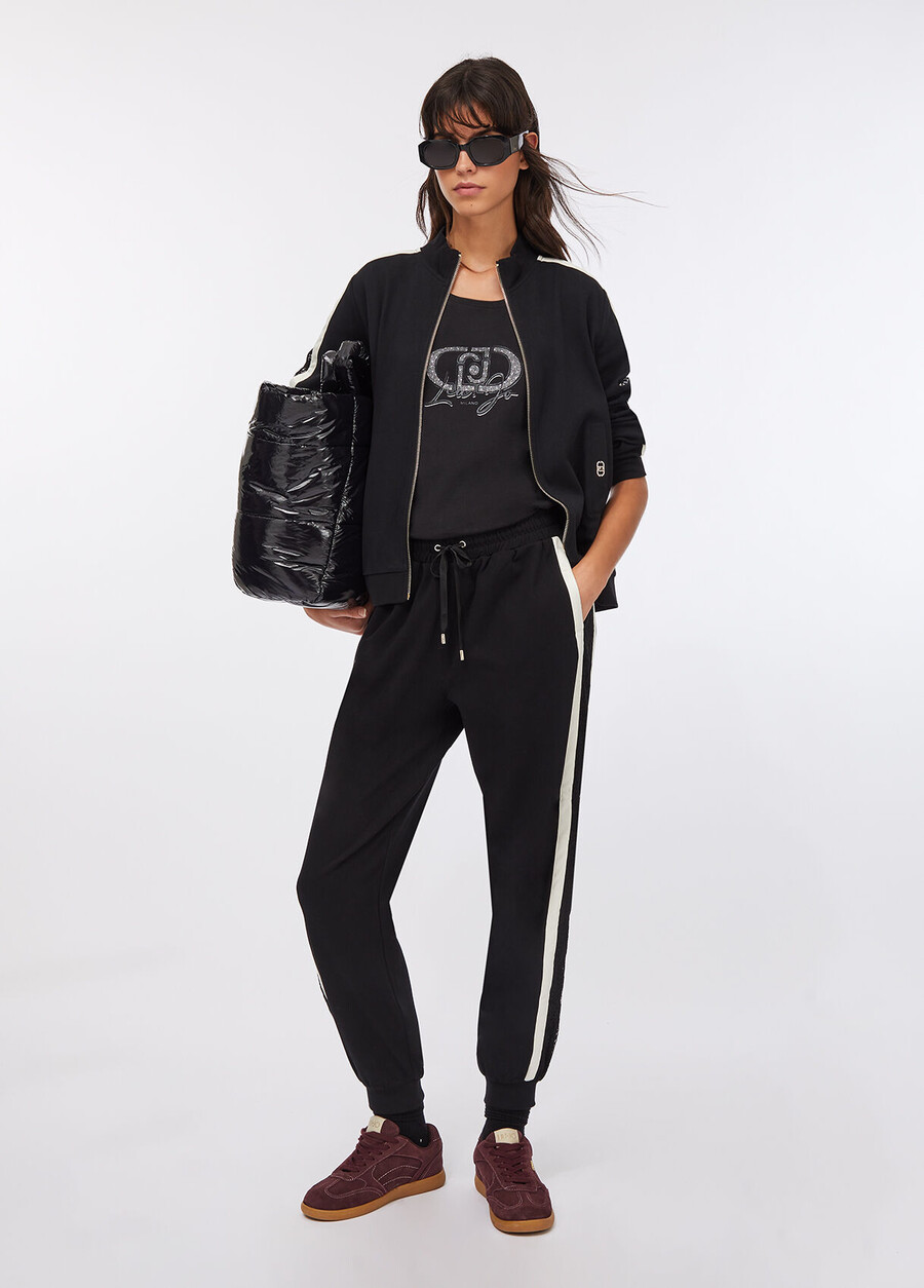pantalon de jogging en peluche avec dentelle