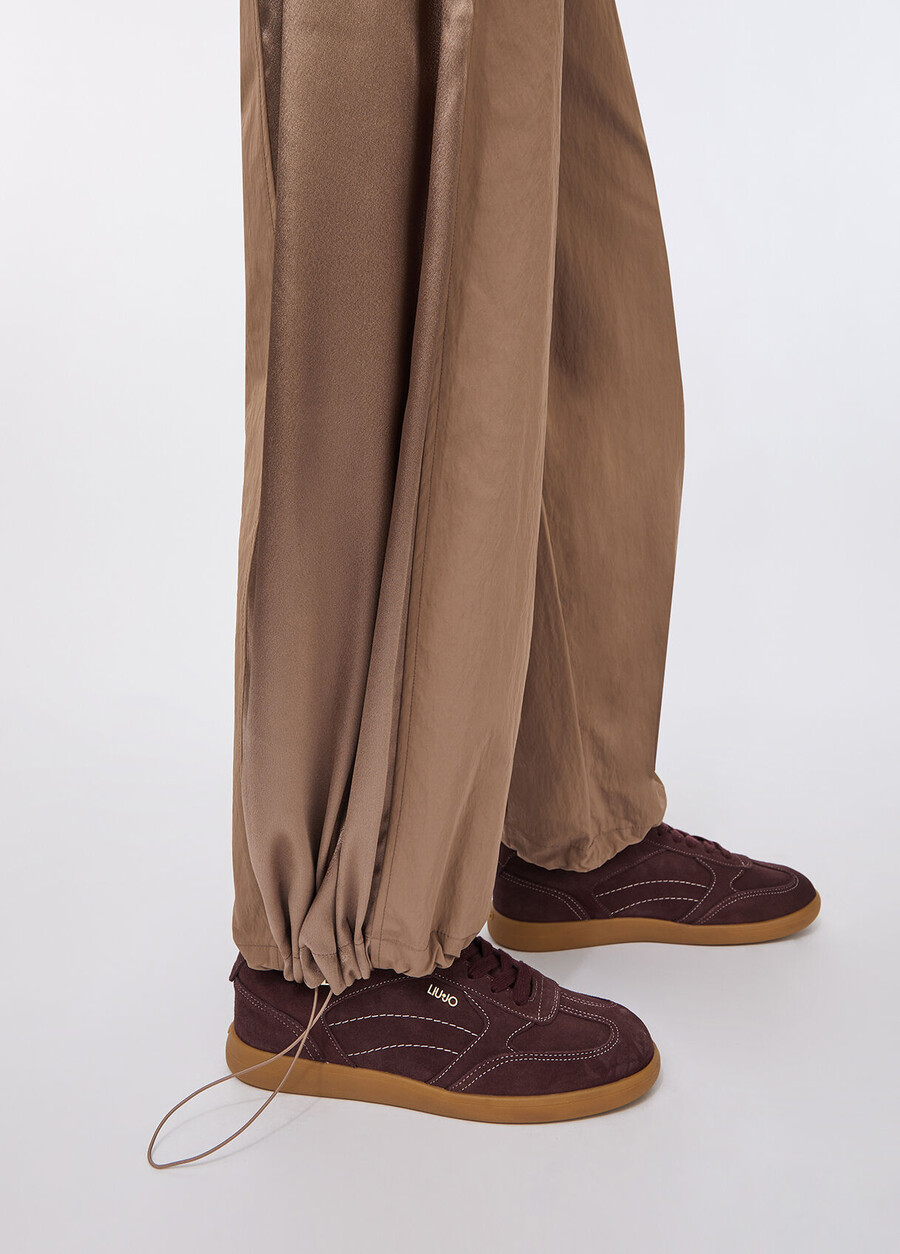 pantalon de jogging en nylon et satin