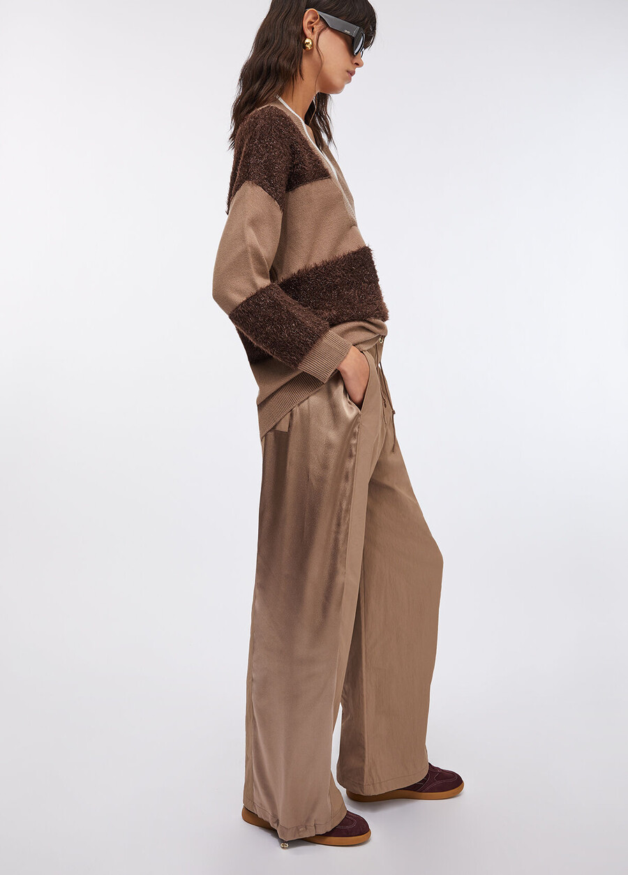 pantalon de jogging en nylon et satin