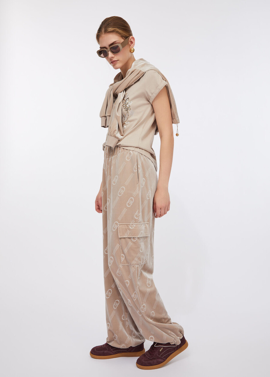 pantalon de jogging en chenille avec logo