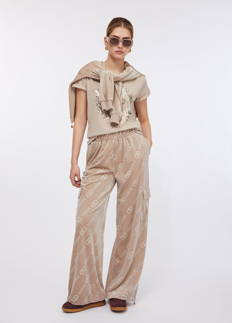 pantalon de jogging en chenille avec logo