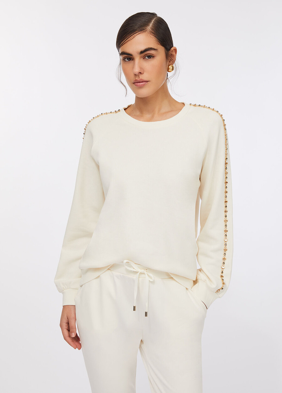 sweat-shirt liu jo better avec pierres précieuses