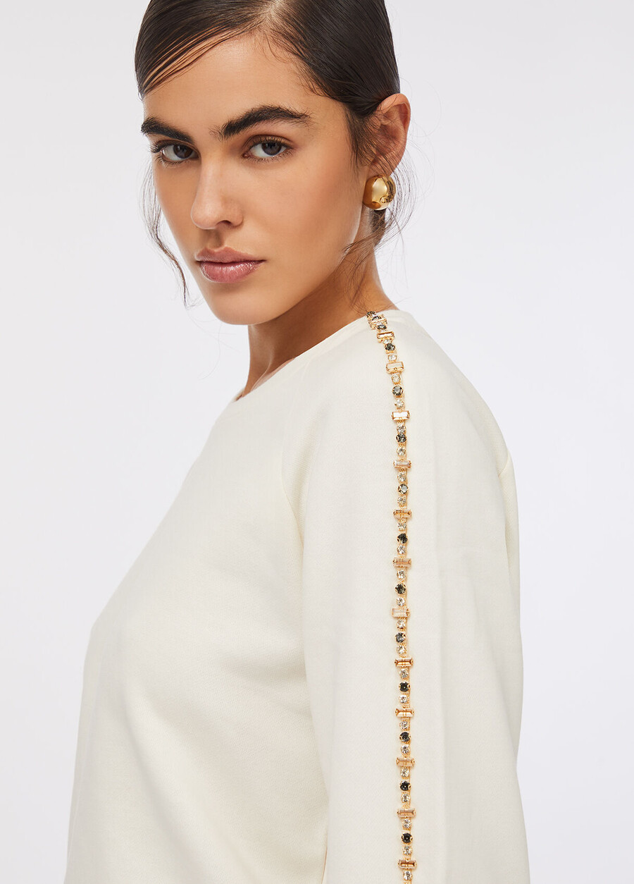 sweat-shirt liu jo better avec pierres précieuses