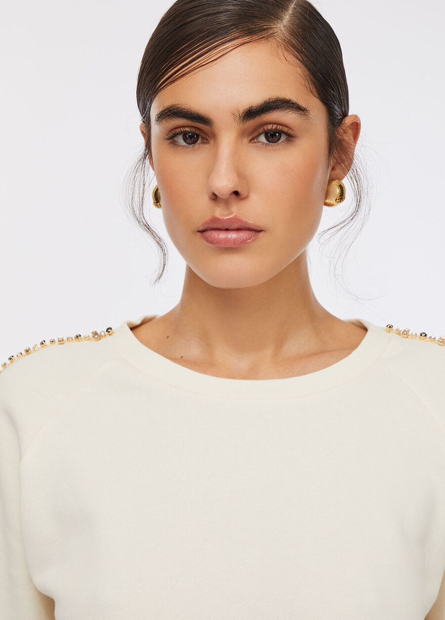 sweat-shirt liu jo better avec pierres précieuses