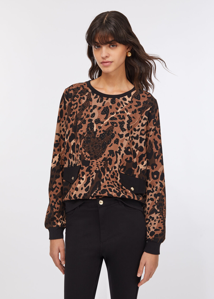 sweat-shirt à imprimé animalier liu jo better