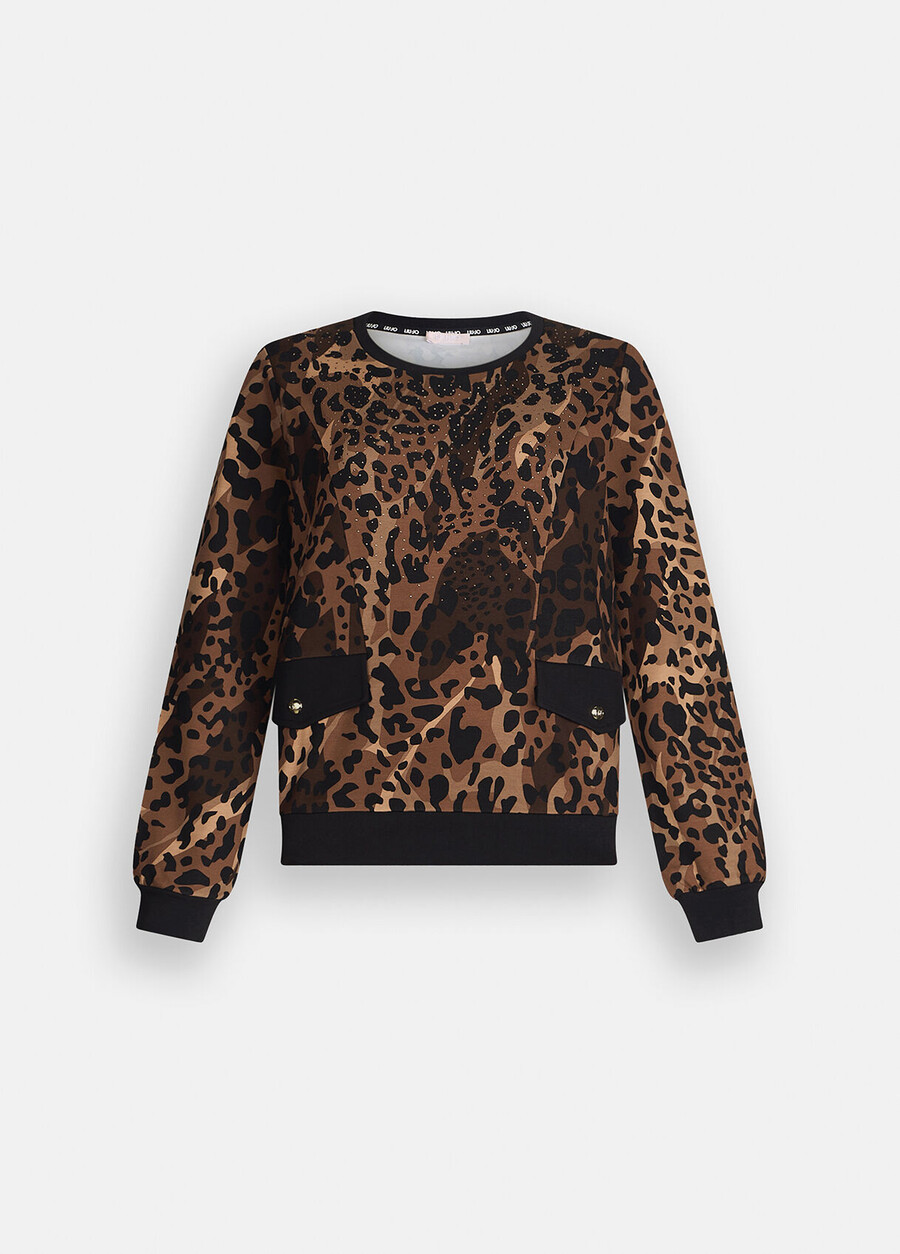 sweat-shirt à imprimé animalier liu jo better