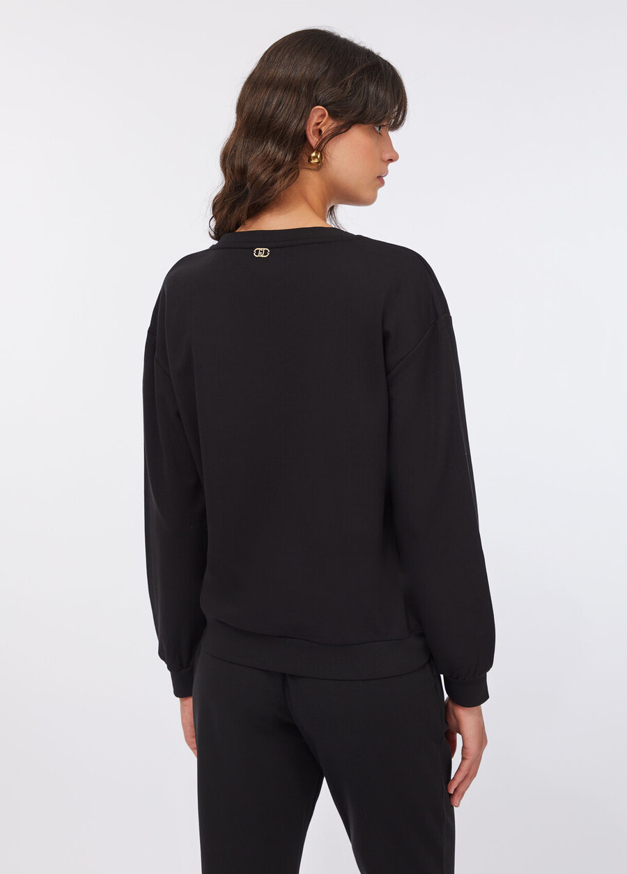 sweat-shirt à maxi perles