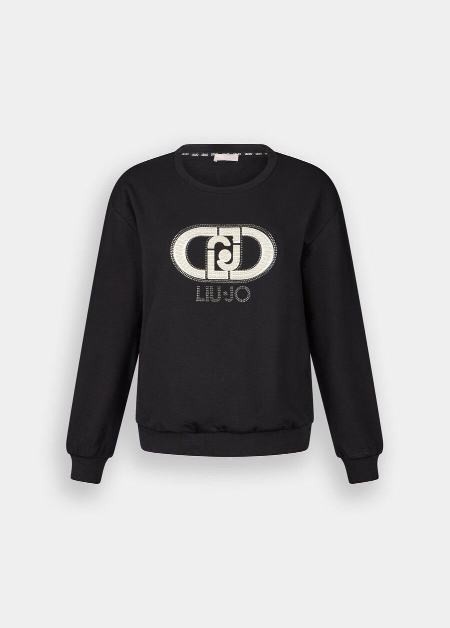 sweat-shirt à maxi perles