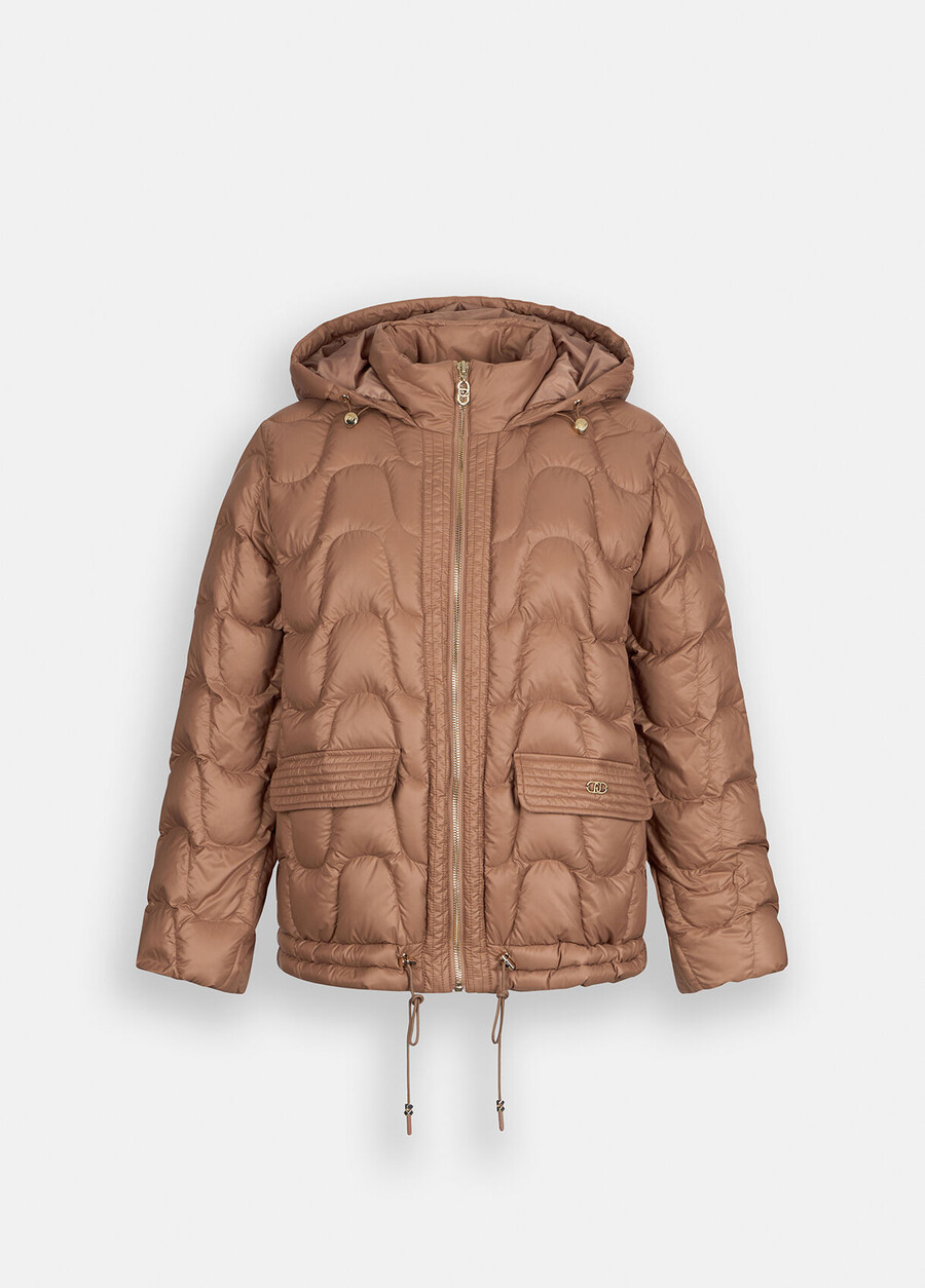 manteau court en nylon matelassé