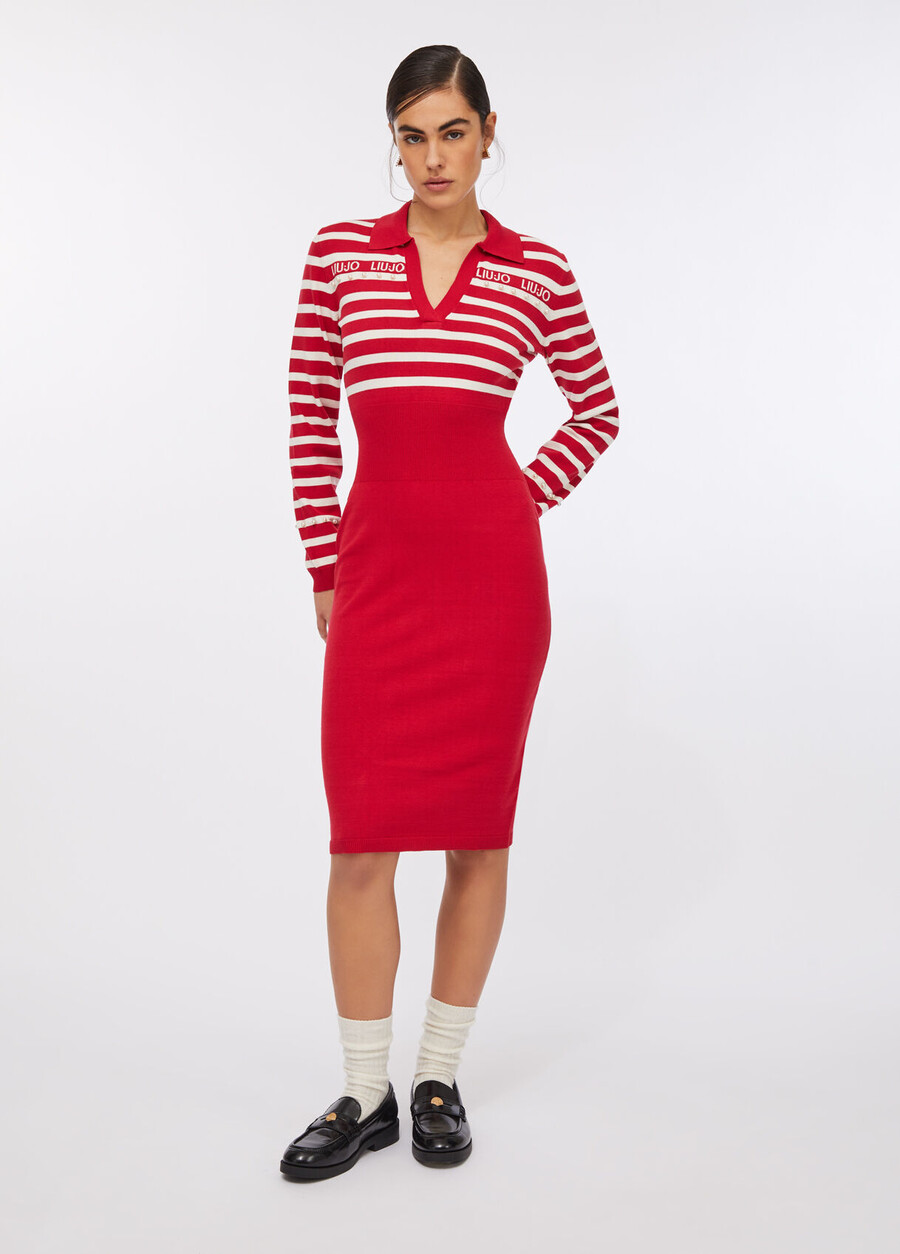 robe en maille rayée