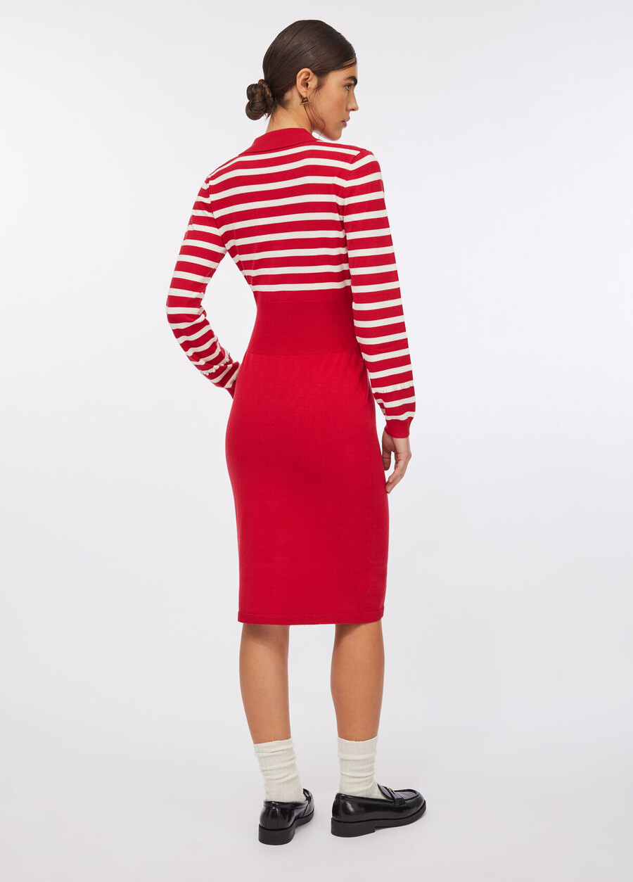robe en maille rayée