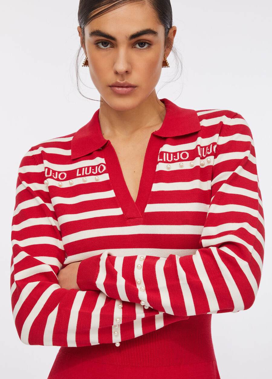 robe en maille rayée