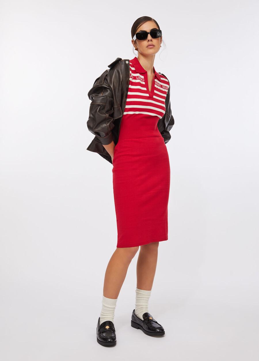 robe en maille rayée