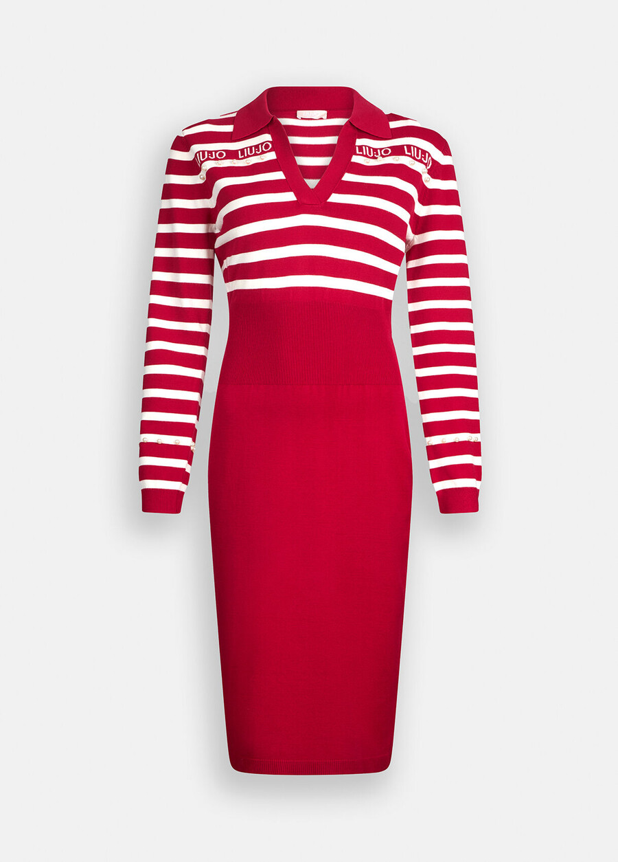 robe en maille rayée