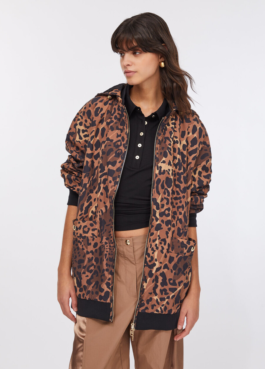 veste en nylon à imprimé animal