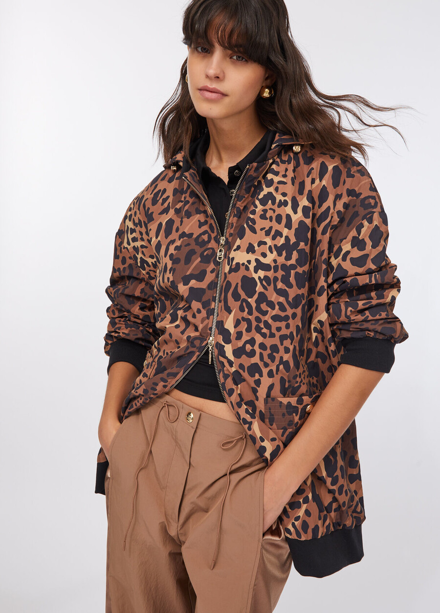 veste en nylon à imprimé animal