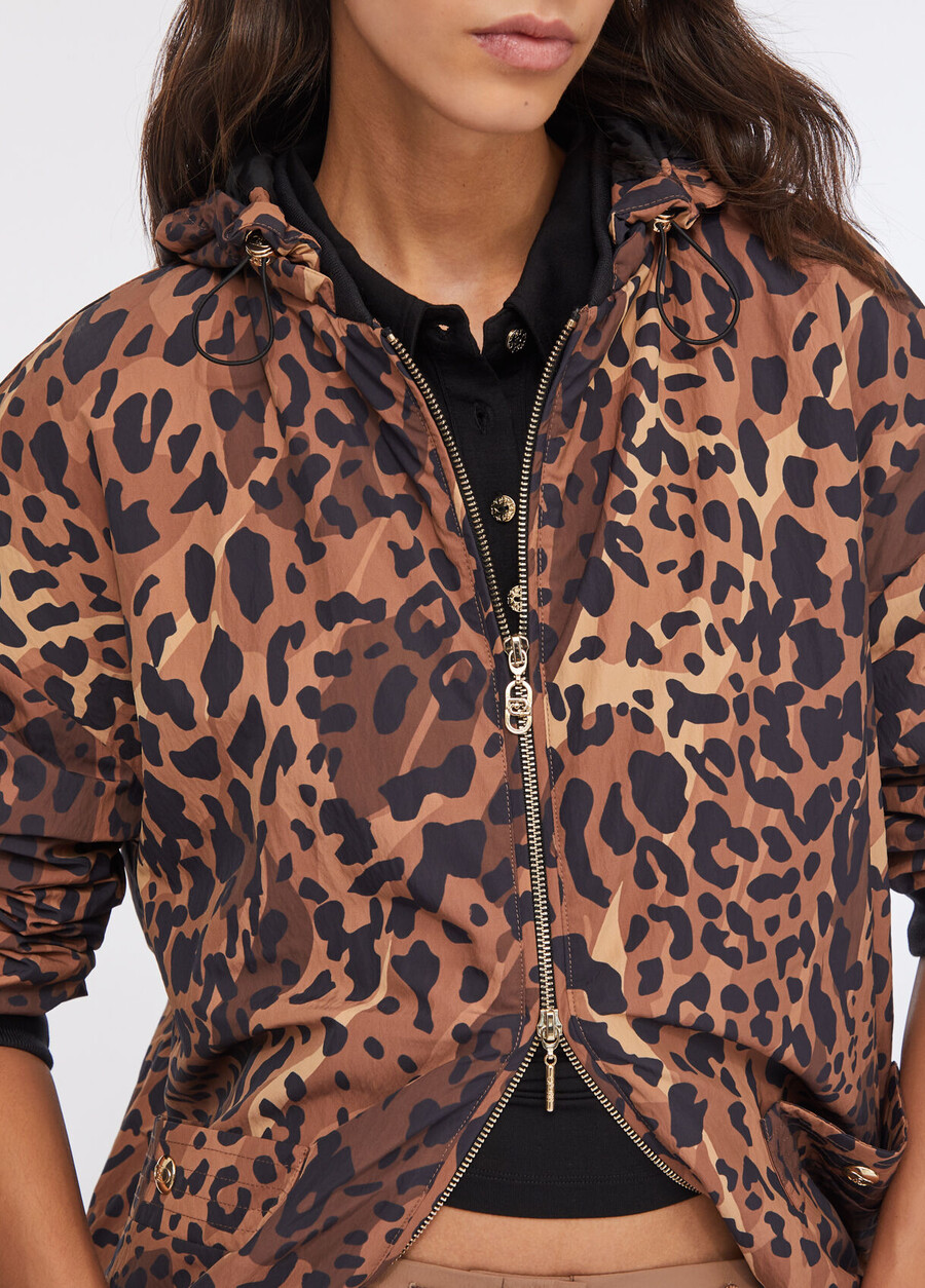 veste en nylon à imprimé animal