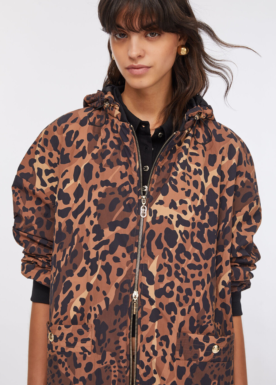 veste en nylon à imprimé animal