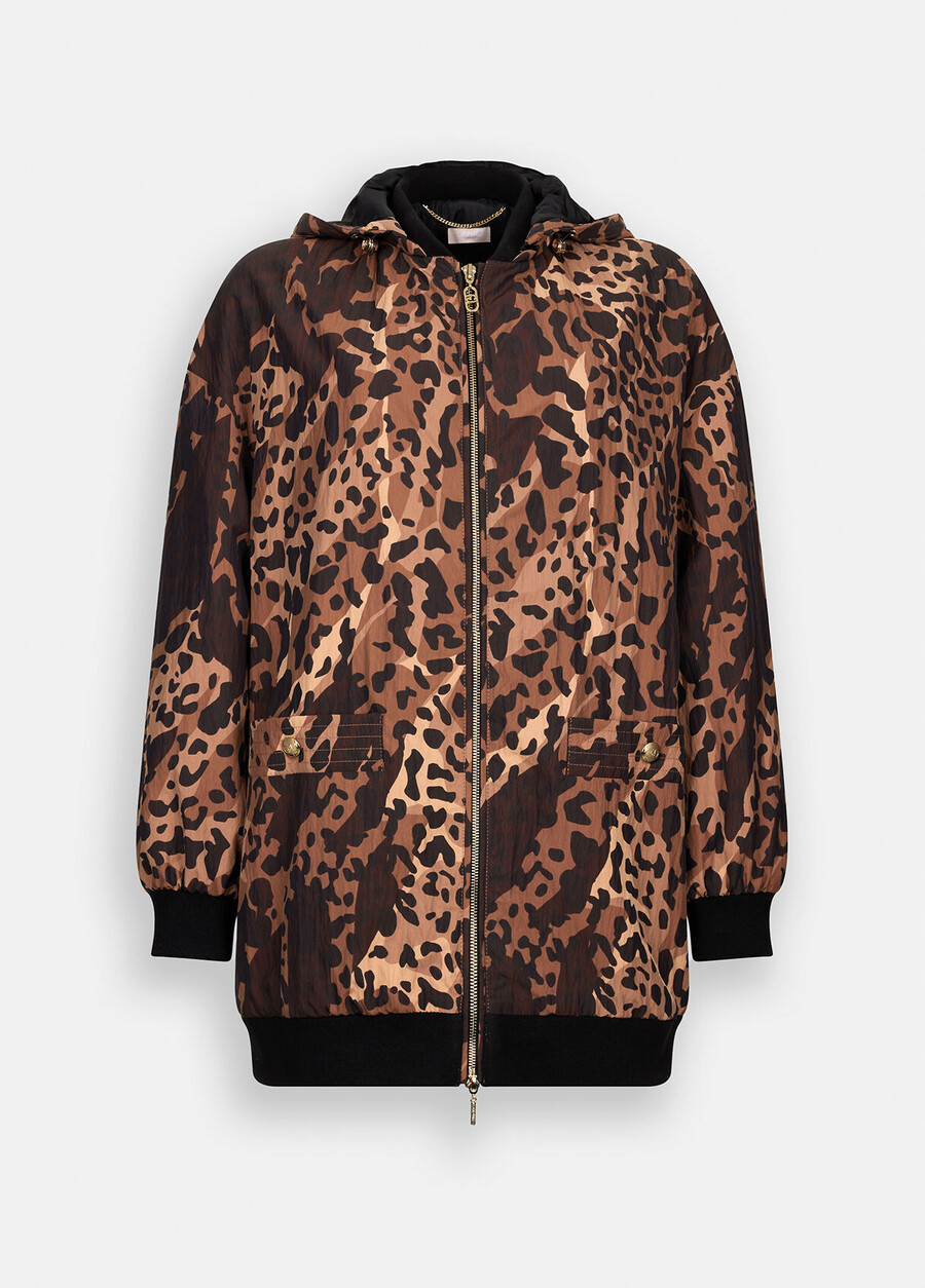 veste en nylon à imprimé animal