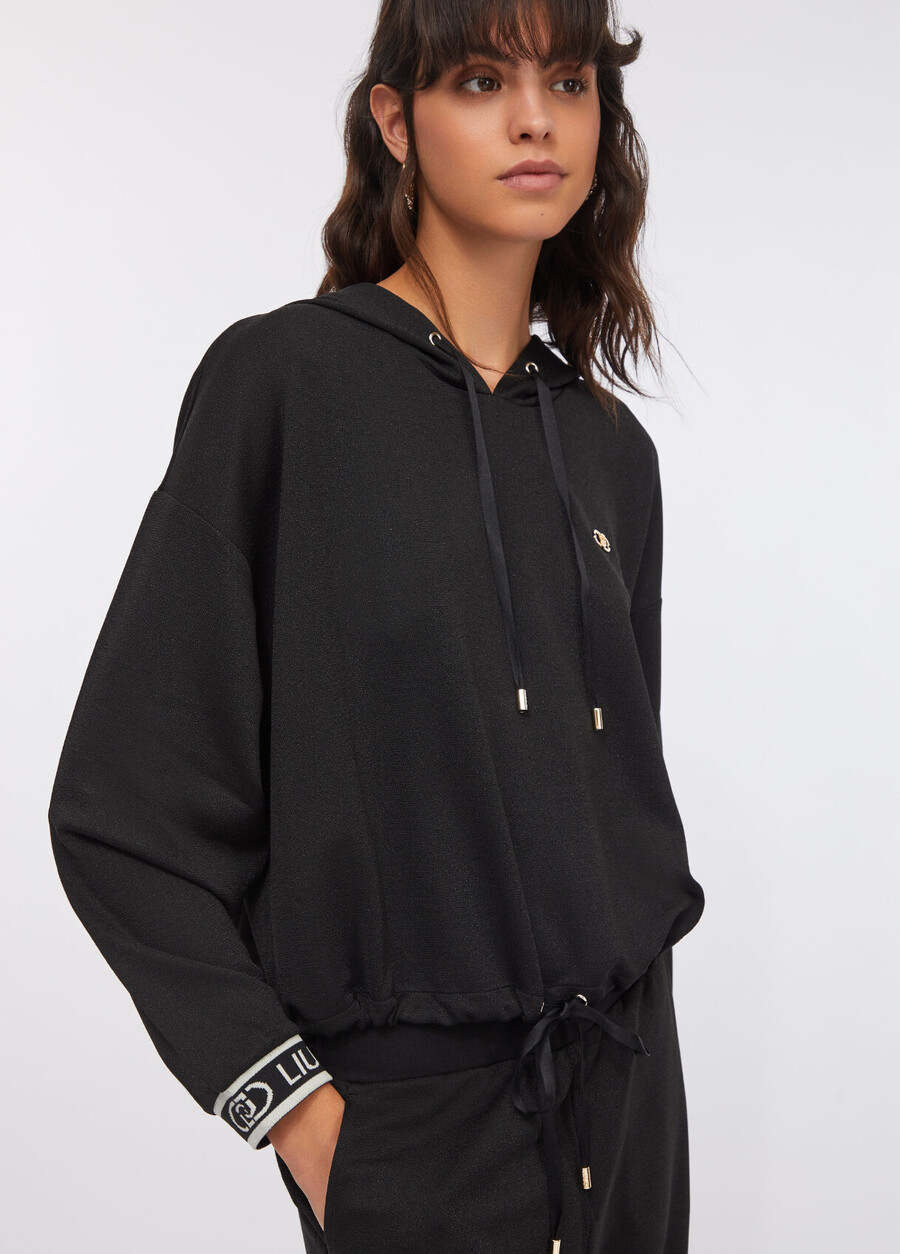 sweat à capuche lurex