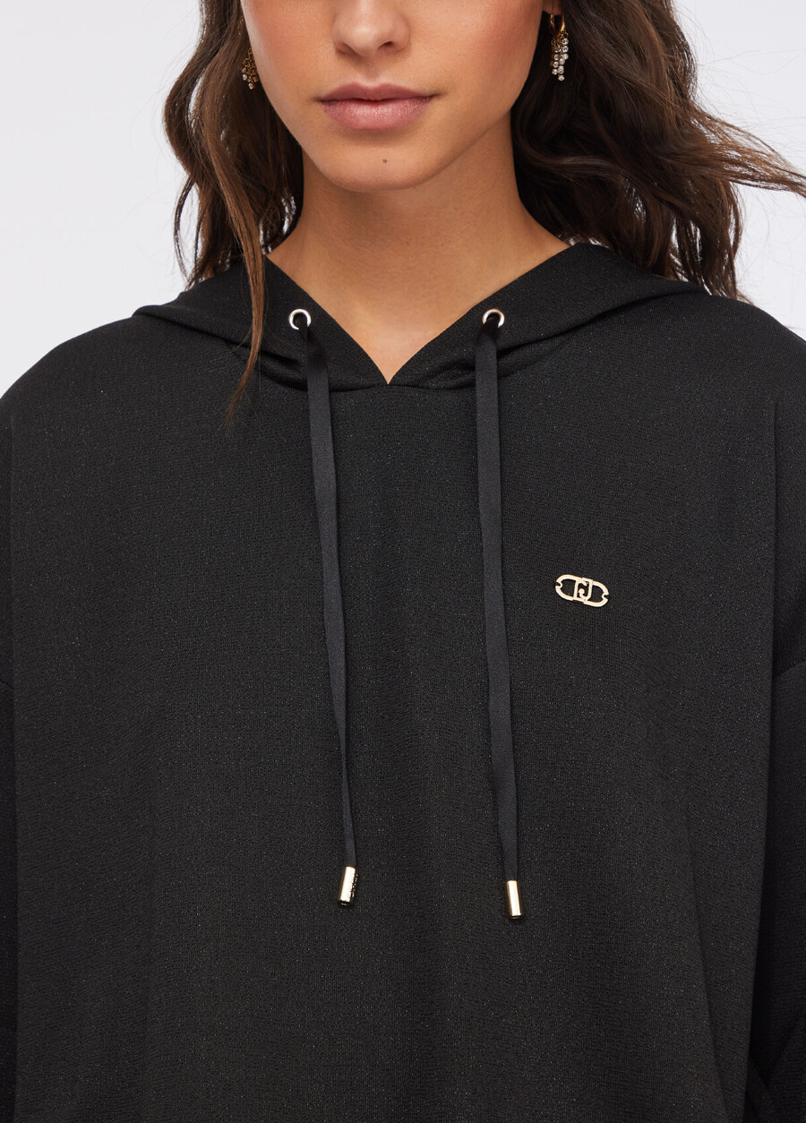 sweat à capuche lurex