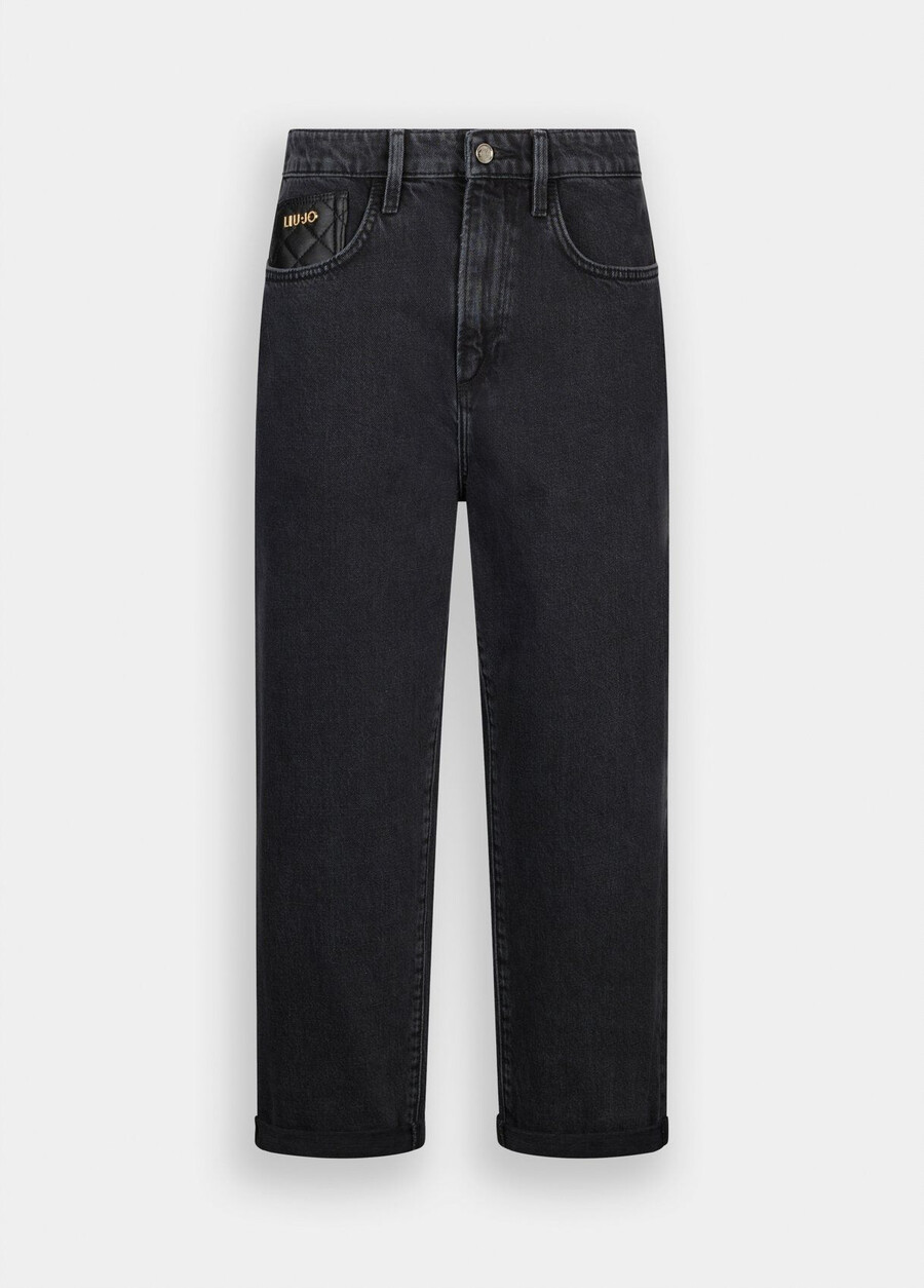 jean boyfriend à poche matelassée