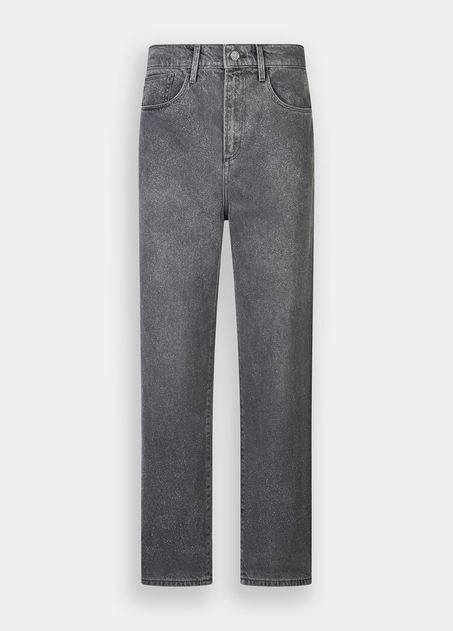 jeans courts à revers
