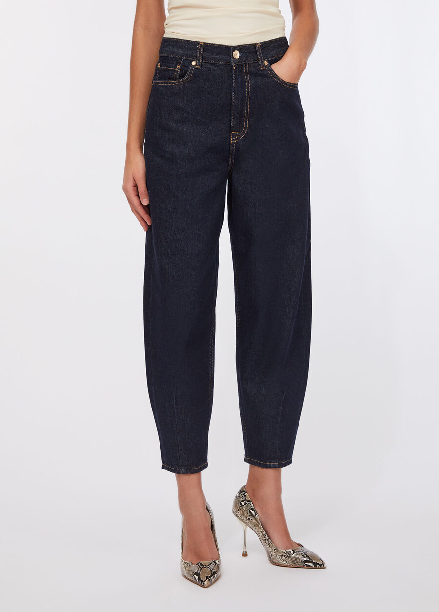 jean court taille haute