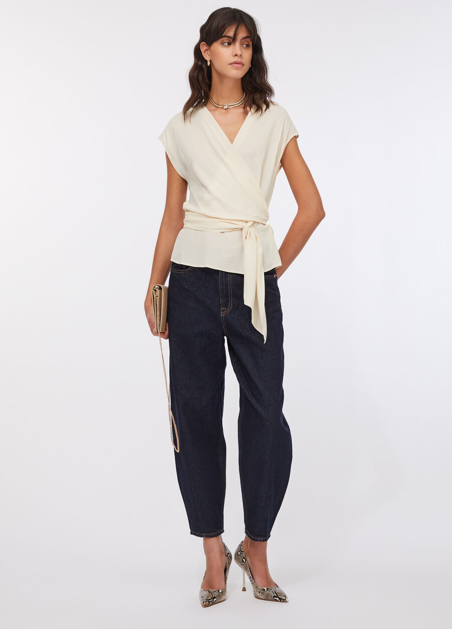 jean court taille haute