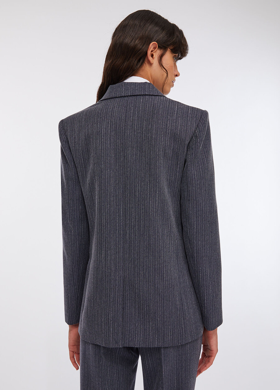 blazer en flanelle à fines rayures